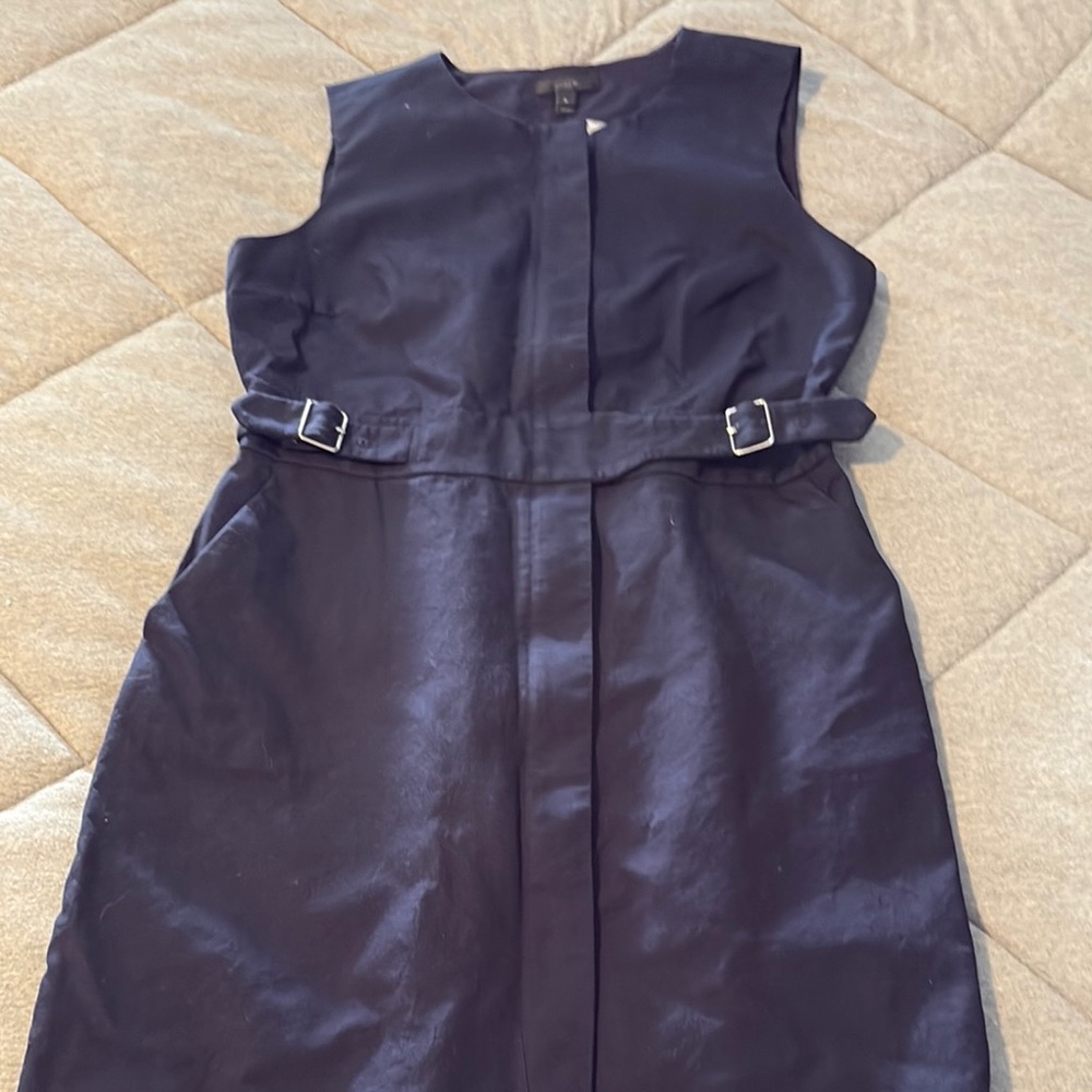 J. Crew Navy Dress with Belted Waist